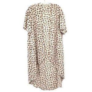 Listicle Leopard Print Open Front Long Animal Print Kimono Duster